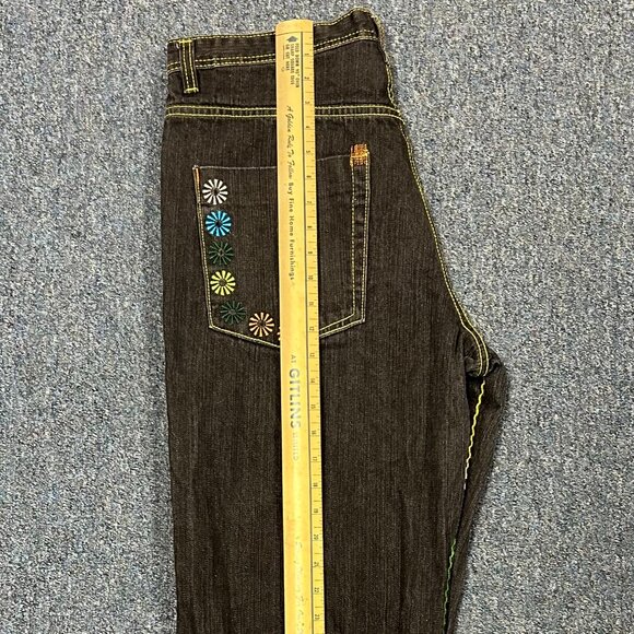 Brooklyn Xpress Dark Wash Embroidered Baggy Wide Skate Jeans Sz 34 - Picture 11 of 12